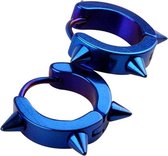 Fako Bijoux® - Oorbellen - Oorringen - Stainless Steel - Spikes - Blauw