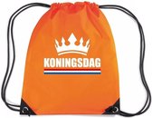 Oranje nylon rijgkoord rugzak/ sporttas Koningsdag
