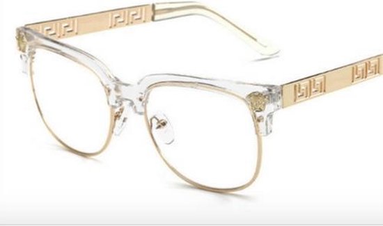 Bril zonder sterkte met glazen | Transparant | Hippe bril | Dames & Heren |  Goud | bol.com