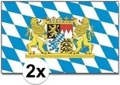 Oktoberfest - 2x Beieren/Oktoberfest decoratie versiering vlaggen - Bierfeest thema versiering