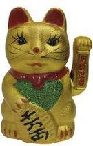 Lucky Cat - Gelukskat - Goud - 22,5cm