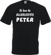 Mijncadeautje T-shirt - Ik ben de liefste PETER - Unisex Zwart (maat XXL)