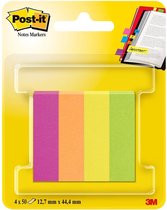 Post-it® Notes Markeerstroken "CAPETOWN", Ultra Fuchsia, Neon Oranje, Neon Geel, Neon Groen, 4 Blokken, 50 Blaadjes/Blok