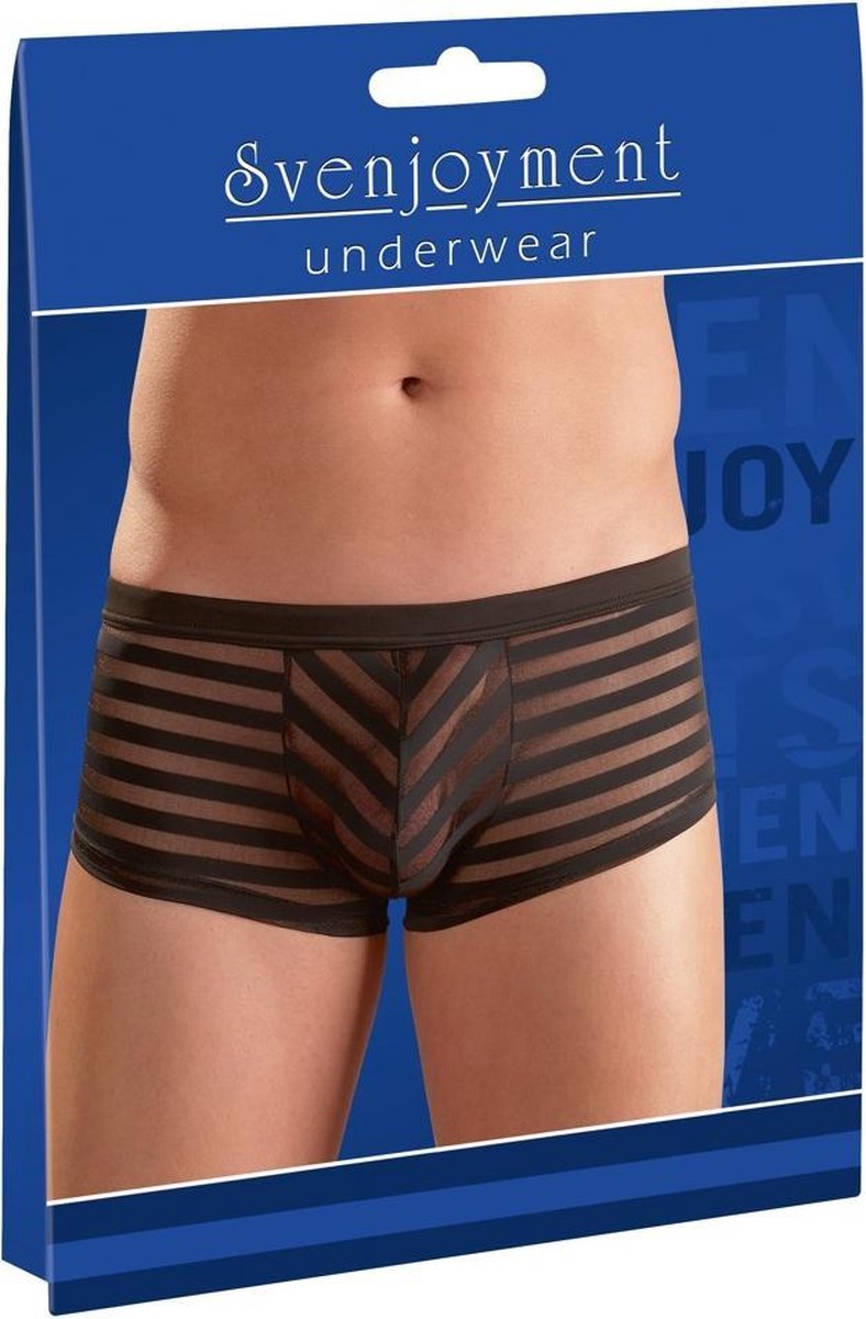 Zwarte semi-transparante herenshort M