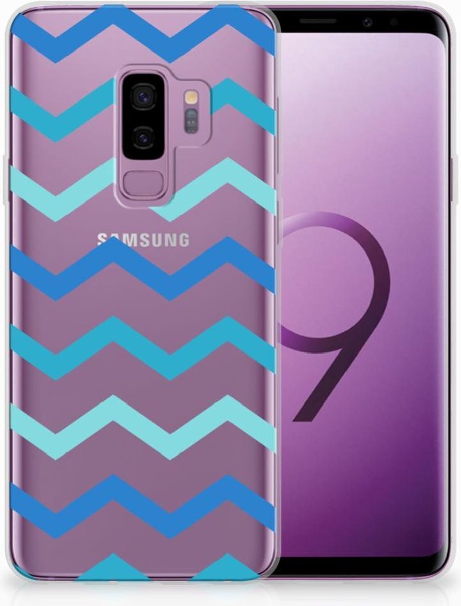 TPU Hoesje voor Samsung Galaxy S9 Plus TPU bumper Zigzag Blauw