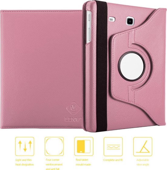 360º Draaibaar hoes Samsung Galaxy Tab E 9.6 (T560) - Rose Gold