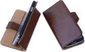 PU Leder Bruin Sony Xperia T3 Book/Wallet case/case Telefoonhoesje