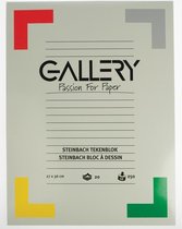 7x Gallery Steinbach tekenblok, gekorreld, 27x36cm,  250 g/mÂ², blok van 20 vel