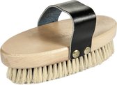 Wooden body brush with natural hair bristles 16 x 7 cm