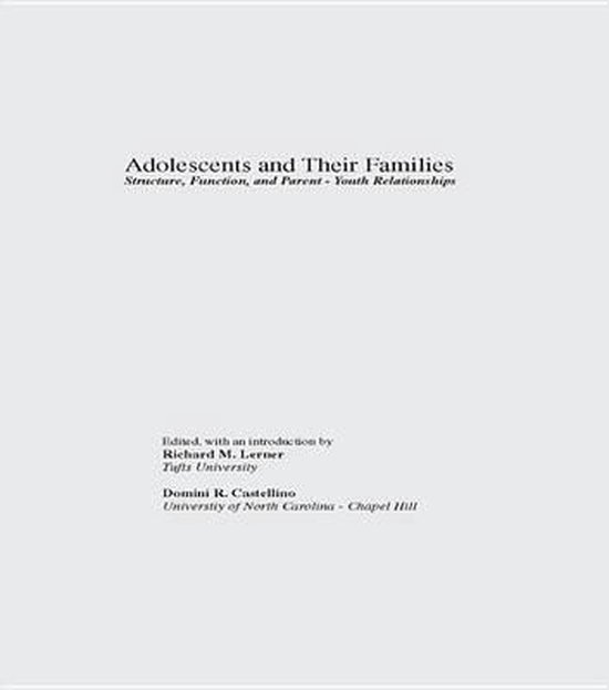 Adolescents and Their Families - cover