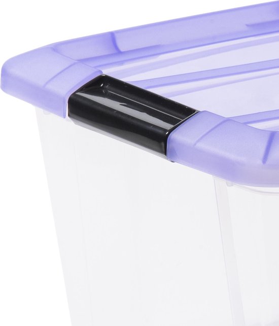 IRIS Topbox Opbergbox - 15L - Kunststof - Transparant/Multicolor - Set van 5