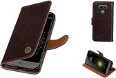 MP Case® Mocca PU Leer booktype hoes LG G6