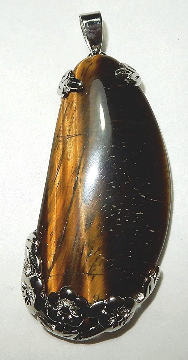 zilverkleurige Tijgeroog Hanger