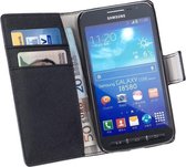 HC Book Zwart Flip Wallet case Telefoonhoesje Samsung Galaxy Core Advance