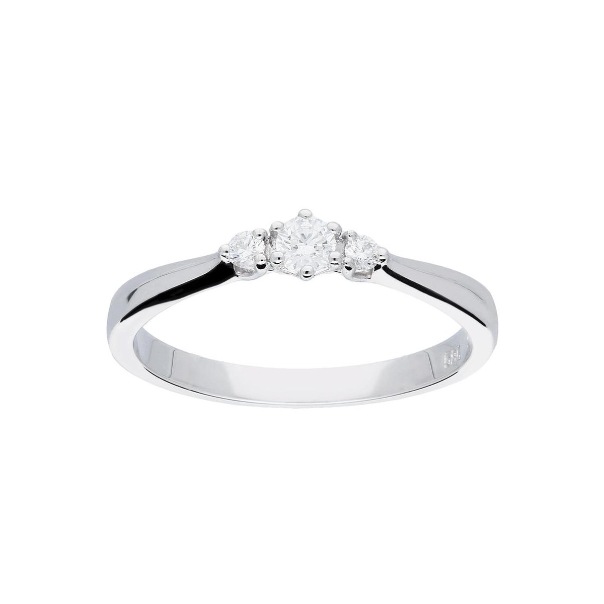 Glow ring met diamant verlovingsring - 3-0.145 ct G/SI - witgoud 14kt - mt  54 | bol.com