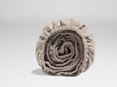 Yumeko hoeslaken velvet flanel stone bruin 160x200x30  - Biologisch & ecologisch