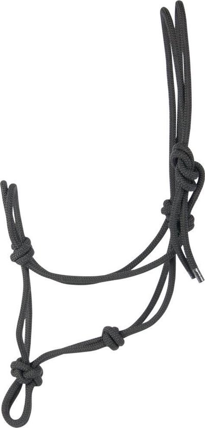 Zwart touwhalster voor paarden.