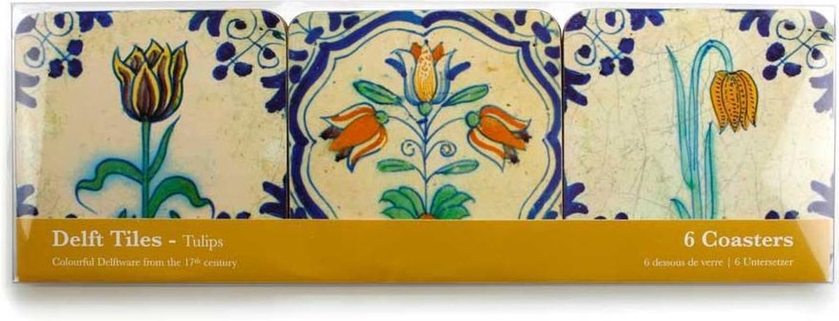 Onderzetters, Delfts polychrome tegels Tulpen