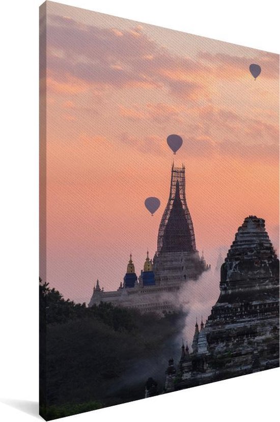 Ananda crépuscule temple Bagan toile 60x90 cm - impression photo sur toile peinture Décoration murale salon / chambre à coucher) / villes d' Asie Peintures Toile