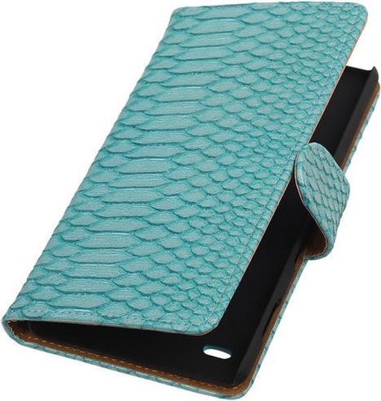 Huawei Ascend Y550 - Slang Turquoise Booktype Wallet Hoesje | bol.com