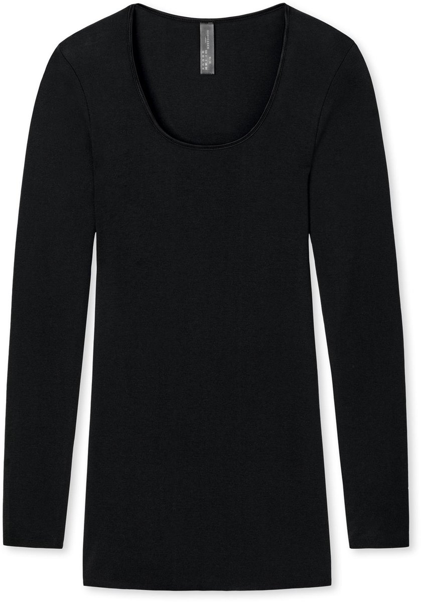 Schiesser Luxury Longsleeve Dames Ondershirt - Zwart - Maat 36