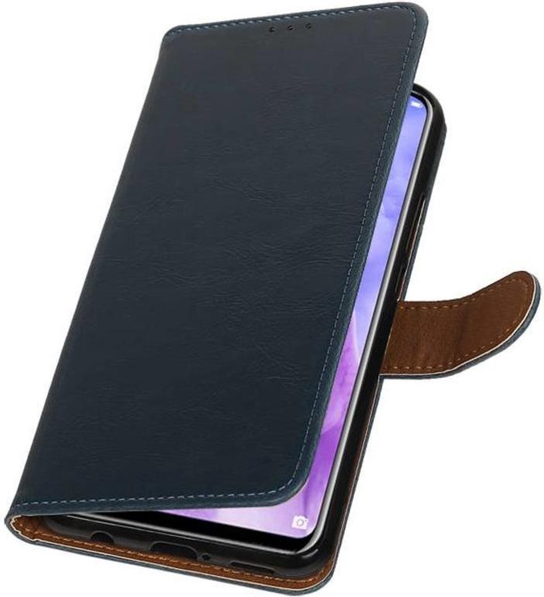 Blauw Pull-Up Booktype Hoesje voor Huawei Nova 3