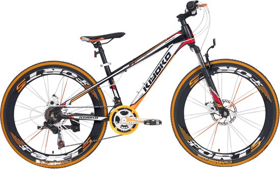 Kiyoko 2655 - Mountainbike - 26 Inch - 18 versnellingen - Zwart / Oranje |  bol.com