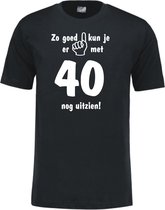 Mijncadeautje - Leeftijd T-shirt - Zo goed kun je er uitzien 40 jaar - Unisex - Zwart (maat L)