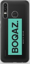 BOQAZ. Huawei P30 Lite hoesje - Labelized Collection - Turquoise print BOQAZ