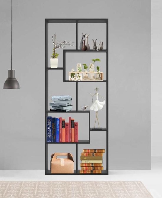 Vakkenkast roomdivider design Bor open 8 verschillende vakken zwart |  bol.com