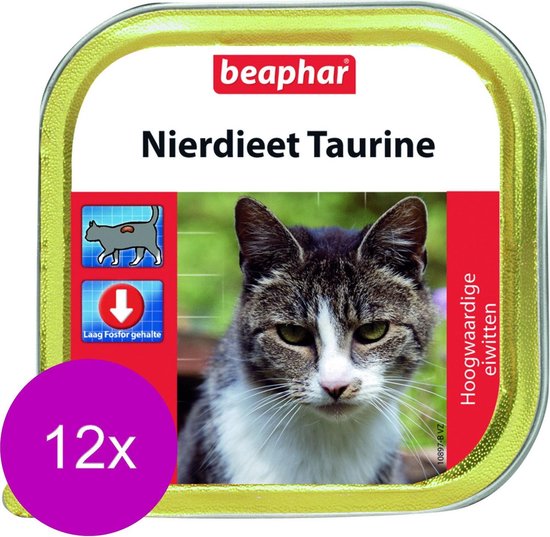 Beaphar Nierdieet Kat Taurine Naturel - Kattenvoer - 12 x 300 g | bol.com
