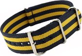 Nato Strap Blauw en Geel gestreept - 18mm