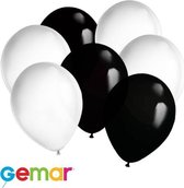 30x Ballonnen Zwart en Wit (Ook geschikt voor Helium)