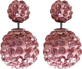 Fako Bijoux® - Oorbellen - Double Disco Dots - Mini - Roze