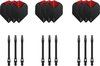 Afbeelding van het spelletje Dragon darts - 3 sets - XS100 Skylight - Rood - Darts flights - plus 3 sets - aluminium - darts shafts - zwart - medium