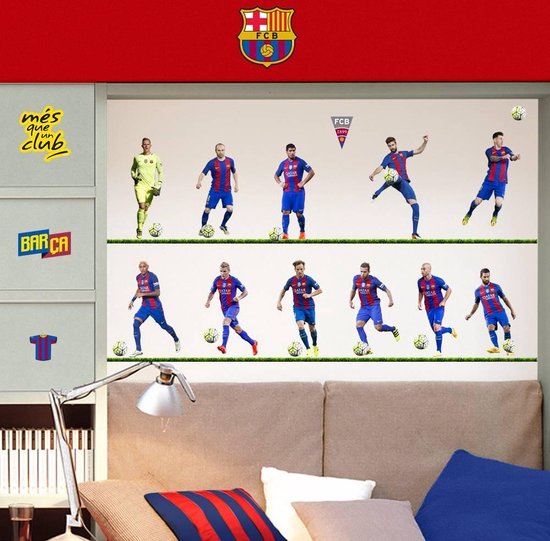 gouden Buitensporig Overblijvend FC Barcelona 11 spelers - Muurstickers - 60 x 70 cm - Multi | bol.com