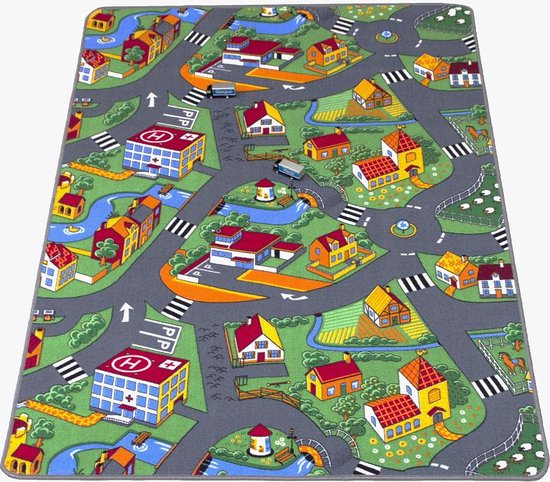 Speelkleed Village - crème/zwart