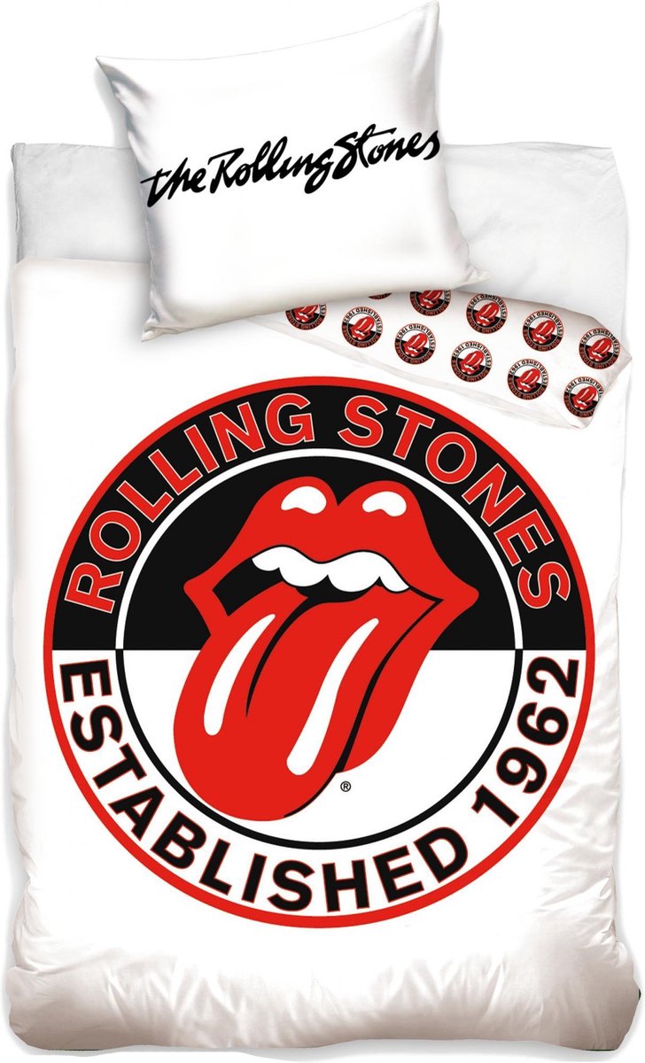 Carbotex Dekbedovertrek Rolling Stones Wit 160 X 200 Cm