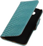 Snake Bookstyle Wallet Case Hoesje voor LG G5 Turquoise