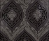 Dutch Wallcoverings Schuimvinyl damast - zwart