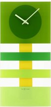 Nextime wandklok Bold Stripes glas - Kleur - Groen