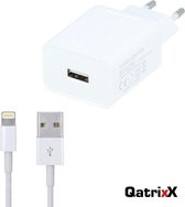 USB Thuislader Snellader 2A 2 Meter kabel Wit voor Apple Lightning