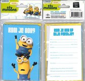 12 Uitnodigingskaartjes met envelop - Minions twee minions - 9 x 13.5 cm