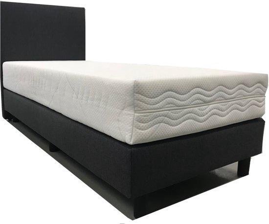Bedworld Boxspring 1 persoons bed - Eenpersoons bed - 90x210 cm - Met Matras Beige | bol.com