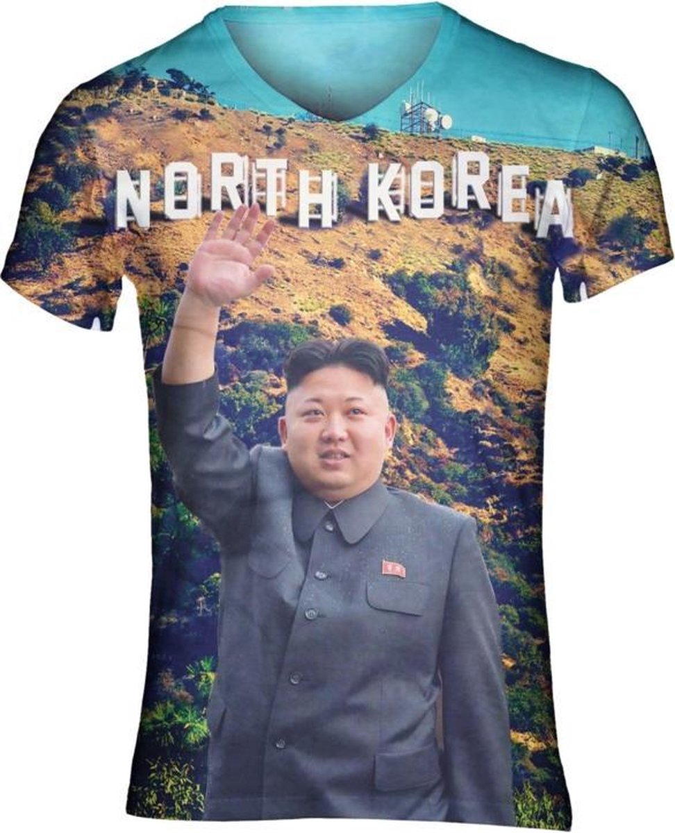 Kim jong un festival shirt Maat: XL V - hals - Festival shirt - Superfout - Fout T-shirt - Feestkleding - Festival outfit - Foute kleding -