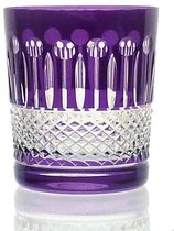Kristallen whiskeyglazen  - Whiskyglas CHRISTINE - violet - set van 2 glazen - gekleurd kristal