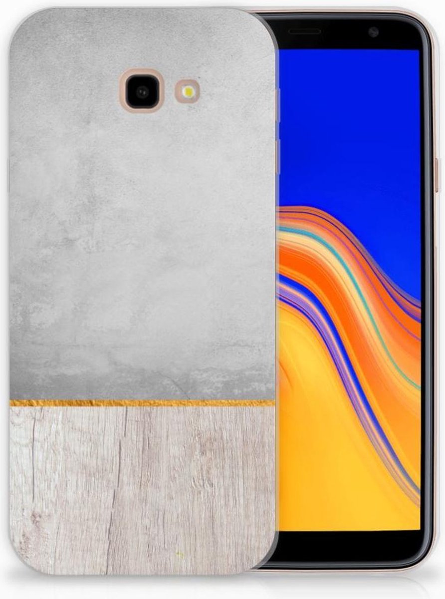 TPU Hoesje voor Samsung Galaxy J4 Plus (2018) Bumper Hoesje Wood Concrete