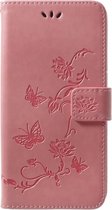 Samsung Galaxy S9+ Book Case Hoesje Bloemen - Pink