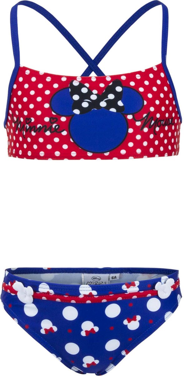Minnie Mouse - Bikini - Rood / Blauw - 3 jaar - 98cm
