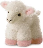 Pluche witte schaap/lam knuffel 20 cm - Schapen/lammetjes boerderijdieren knuffels - Speelgoed voor peuters/kinderen